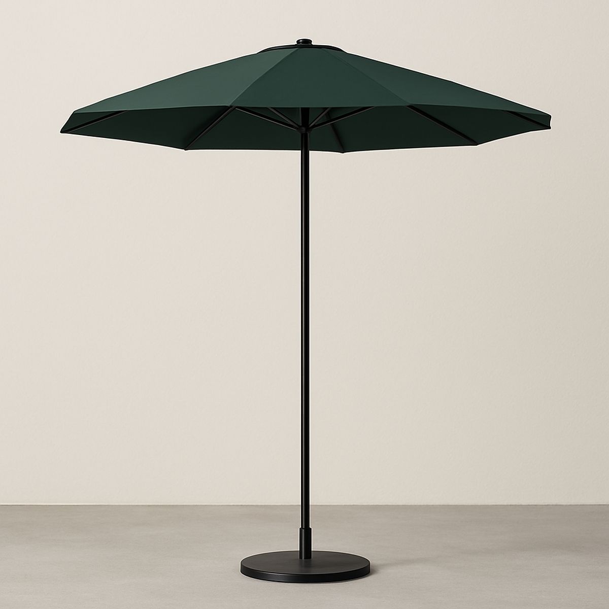 Runder Garten-Sonnenschirm Ø 300 cm Grün Polyester Aluminium