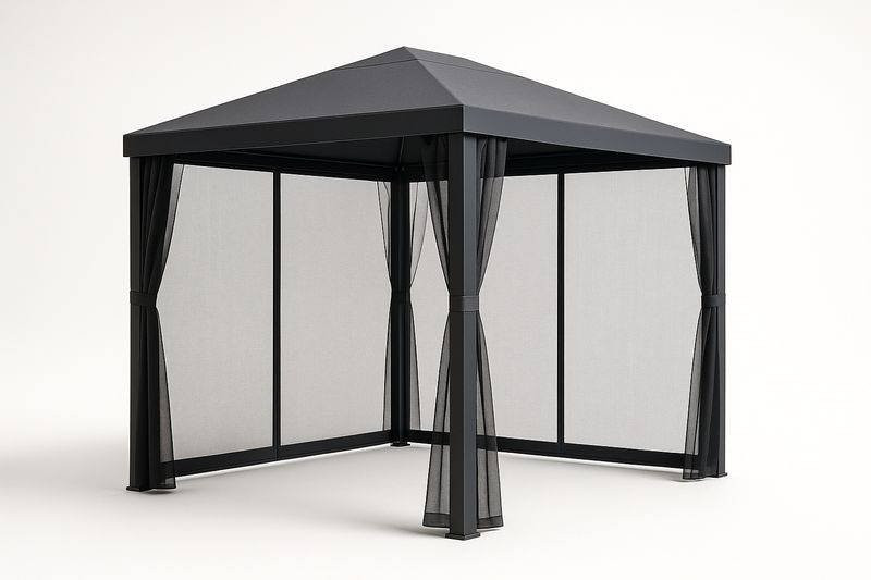 Pavillon Gartenpavillon Aluminium Polyester Anthrazit 3x3m(LxB)
