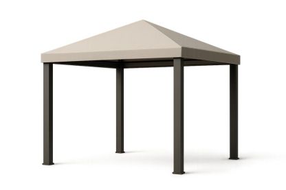 Quadratischer Gartenpavillon Aluminium Polyester Beige 3x3 m(LxB)