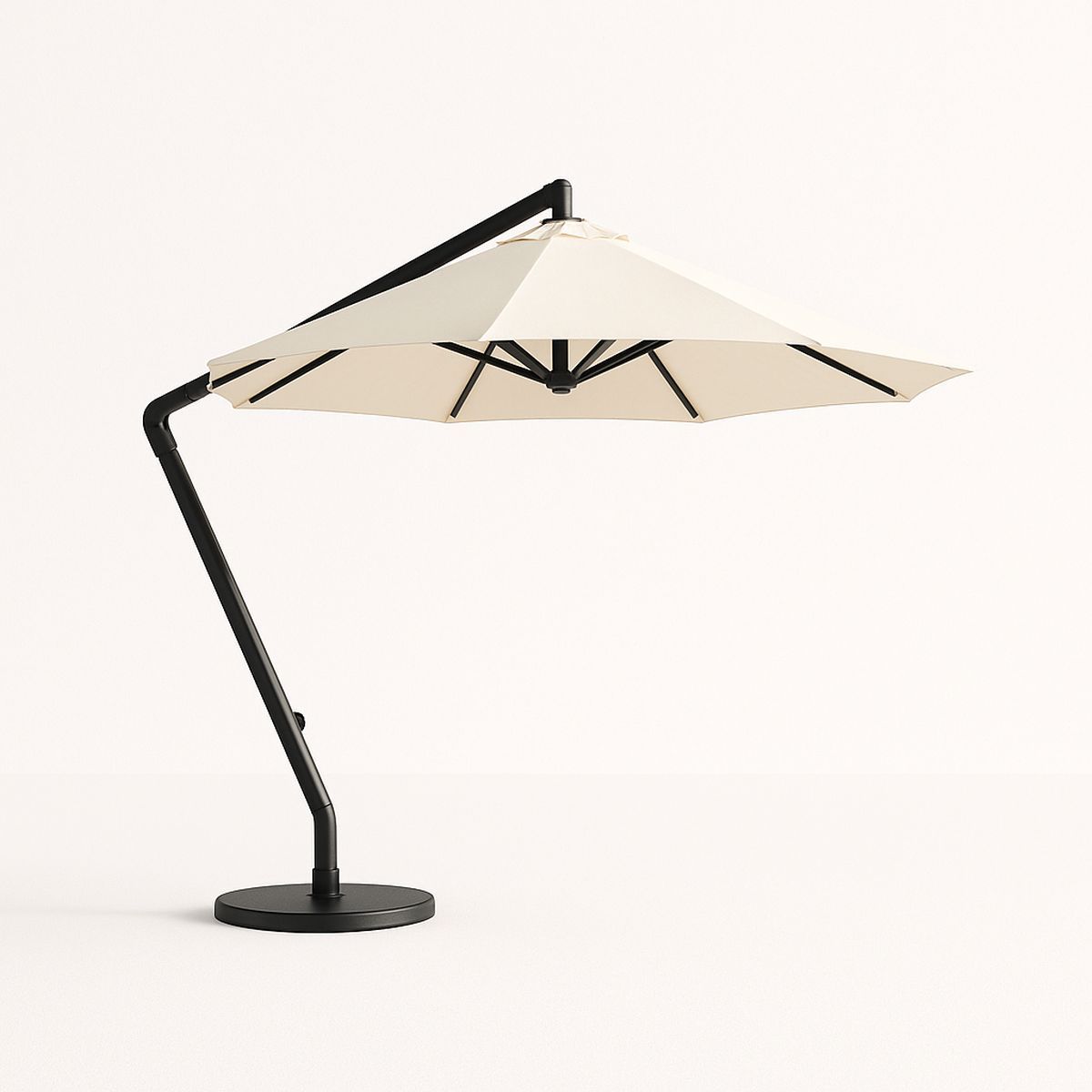 Freistehender Sonnenschirm 3m Creme Polyester Aluminium