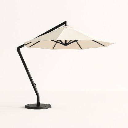 Freistehender Sonnenschirm 3m Creme Polyester Aluminium