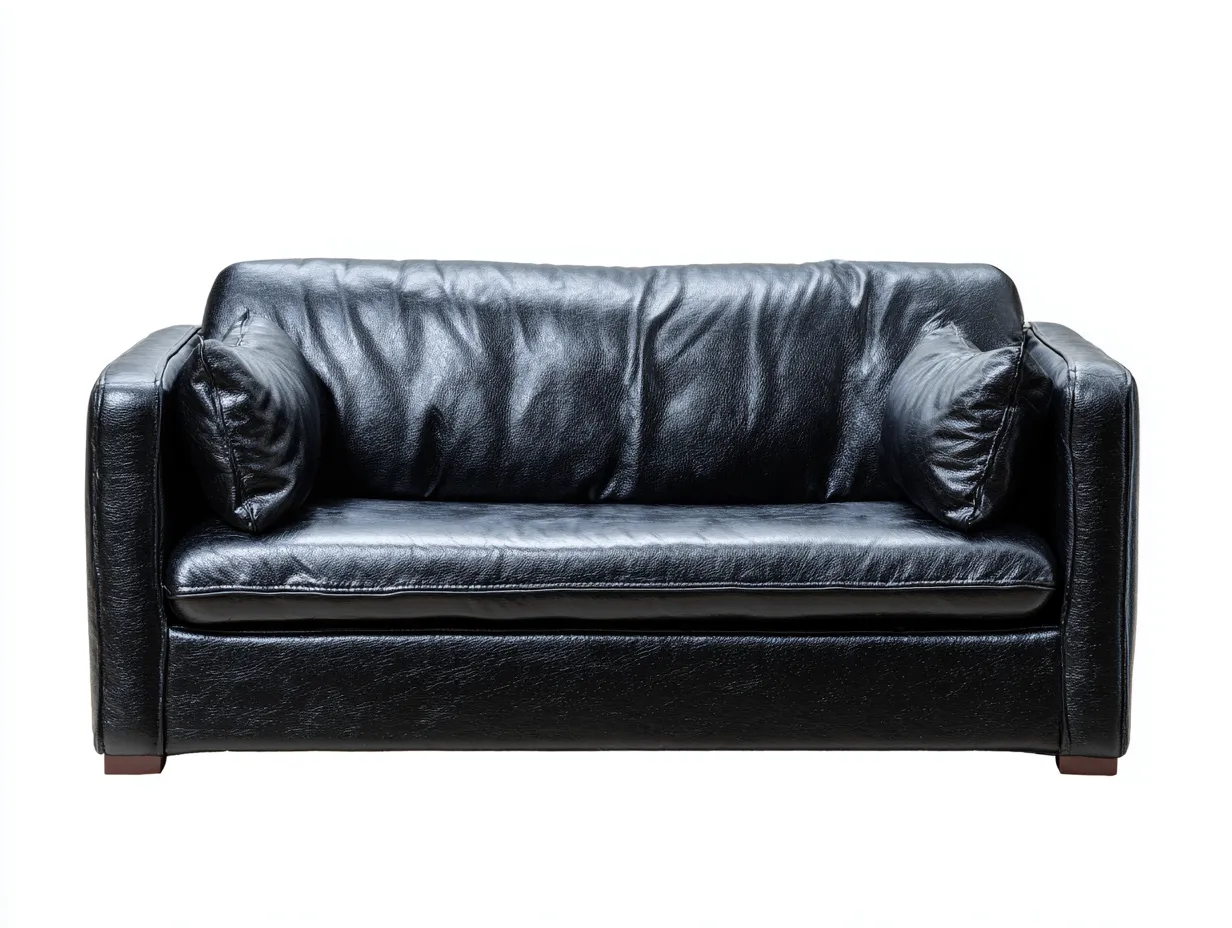 Canapé 3 places en cuir 185x90x80cm - noir - salon - style contemporain-Livingano