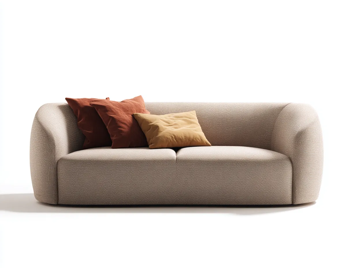 Canapé 3 places en tissu 210x95x80 cm - beige - salon - design moderne-Livingano