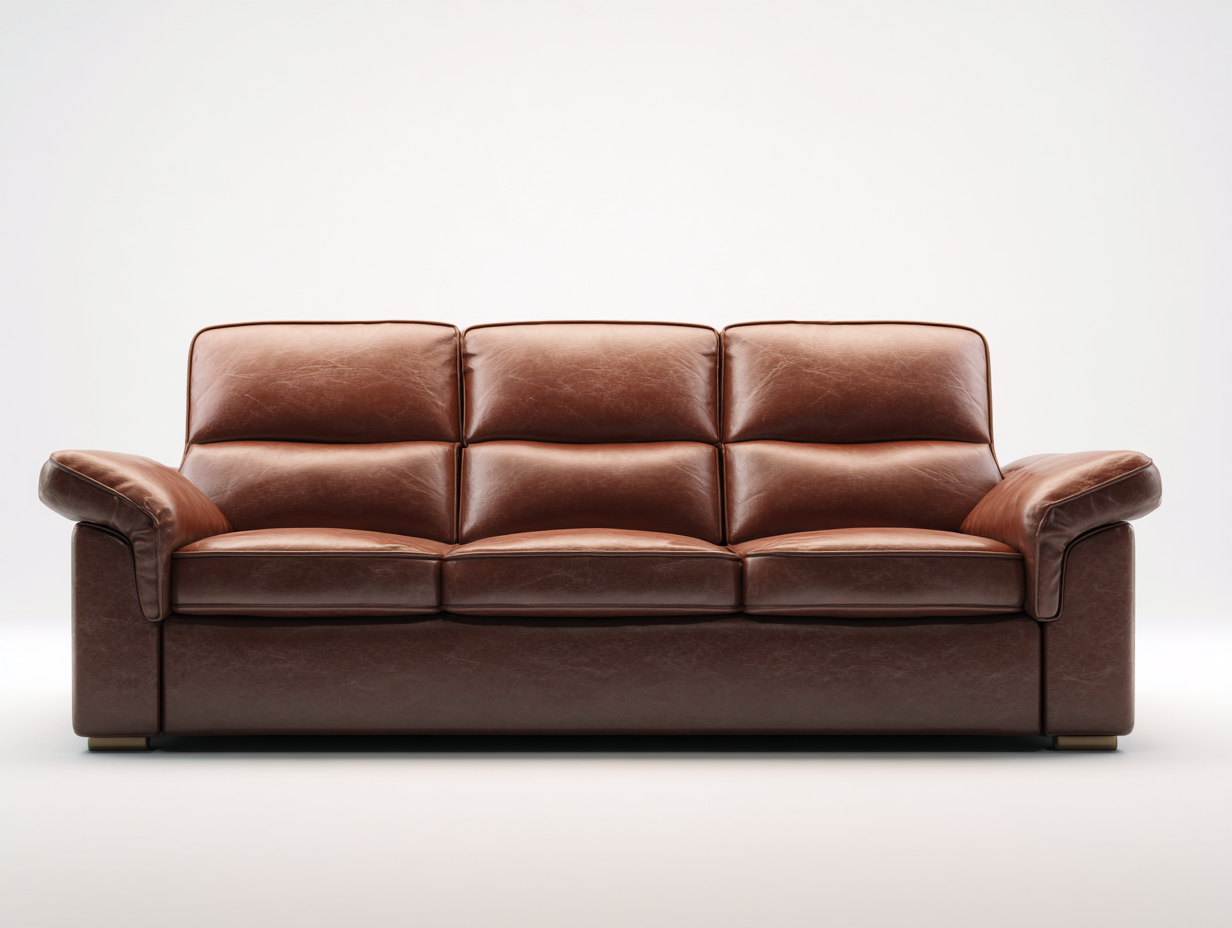 Canapé 3 places cuir véritable 210x92x86 cm - brun - salon - design classique-Livingano