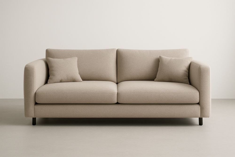 Divano a due posti in tessuto beige