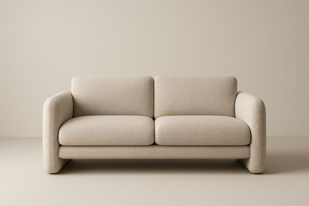 Divano a due posti tessuto beige 180cm