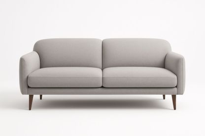 Divano a due posti in tessuto poliestere grigio chiaro