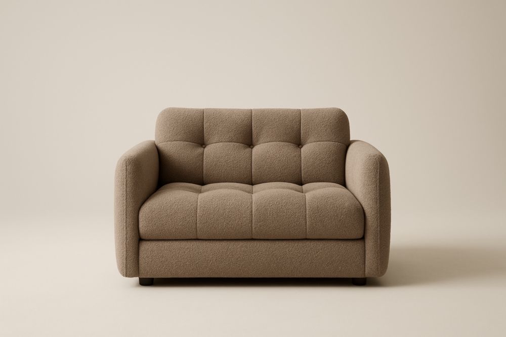 Divano Loveseat in Tessuto Poliestere Marrone