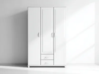 Armoire de chambre en bois 135x55x200cm - blanc - rangement - style classique