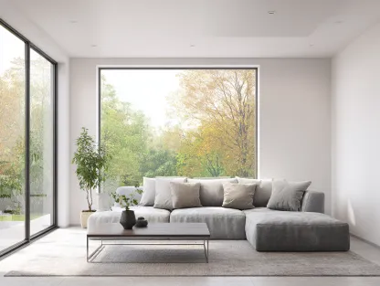 Canapé d'angle en tissu 295x170x80cm - gris clair - salon - design contemporain avec méridienne