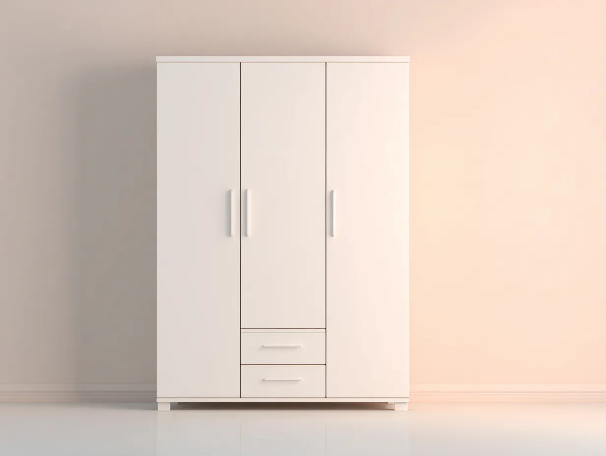 Armoire de chambre en bois 160x55x200cm - blanc - rangement - style moderne