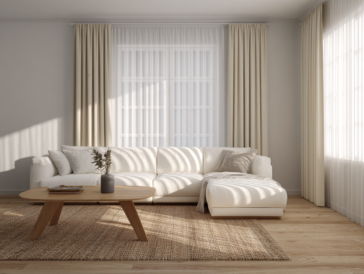 Canapé d'angle en tissu 285x165x78cm - blanc - salon - design contemporain avec méridienne