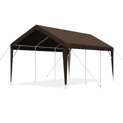 Tente de réception en acier et polyester marron 600x300x280 cm-MOBILIQO