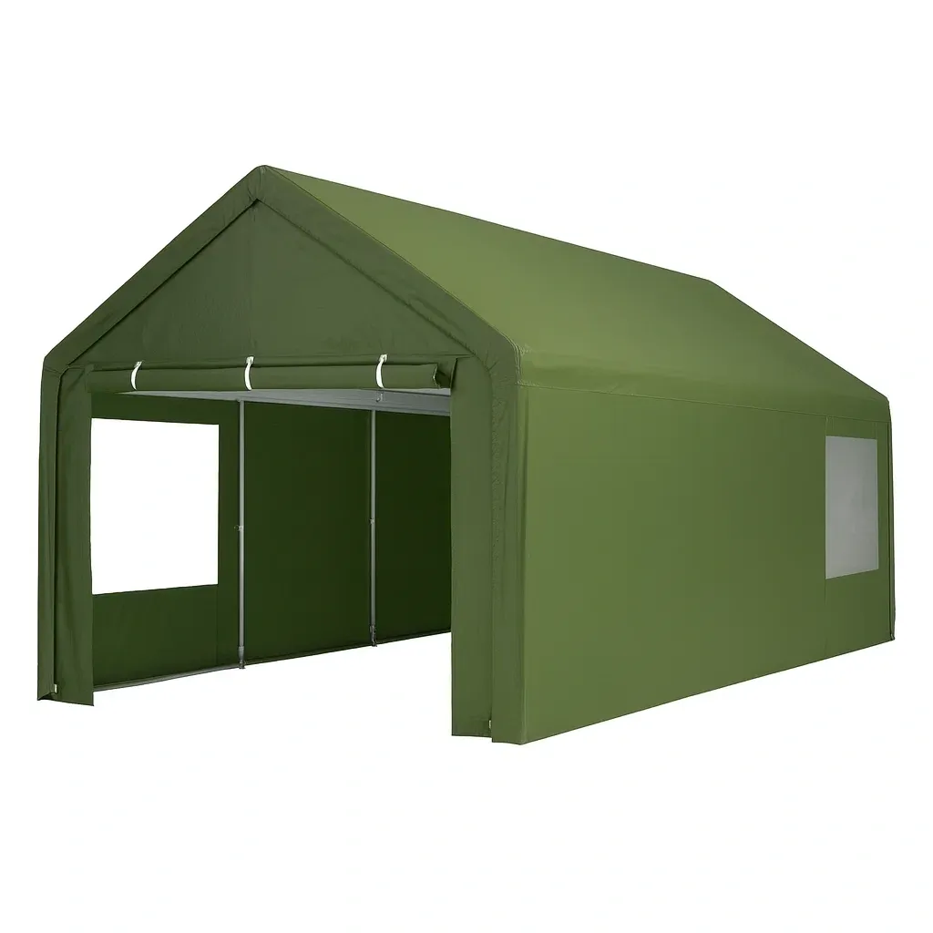 Tente de réception en Acier et Polyéthylène Vert-MOBILIQO