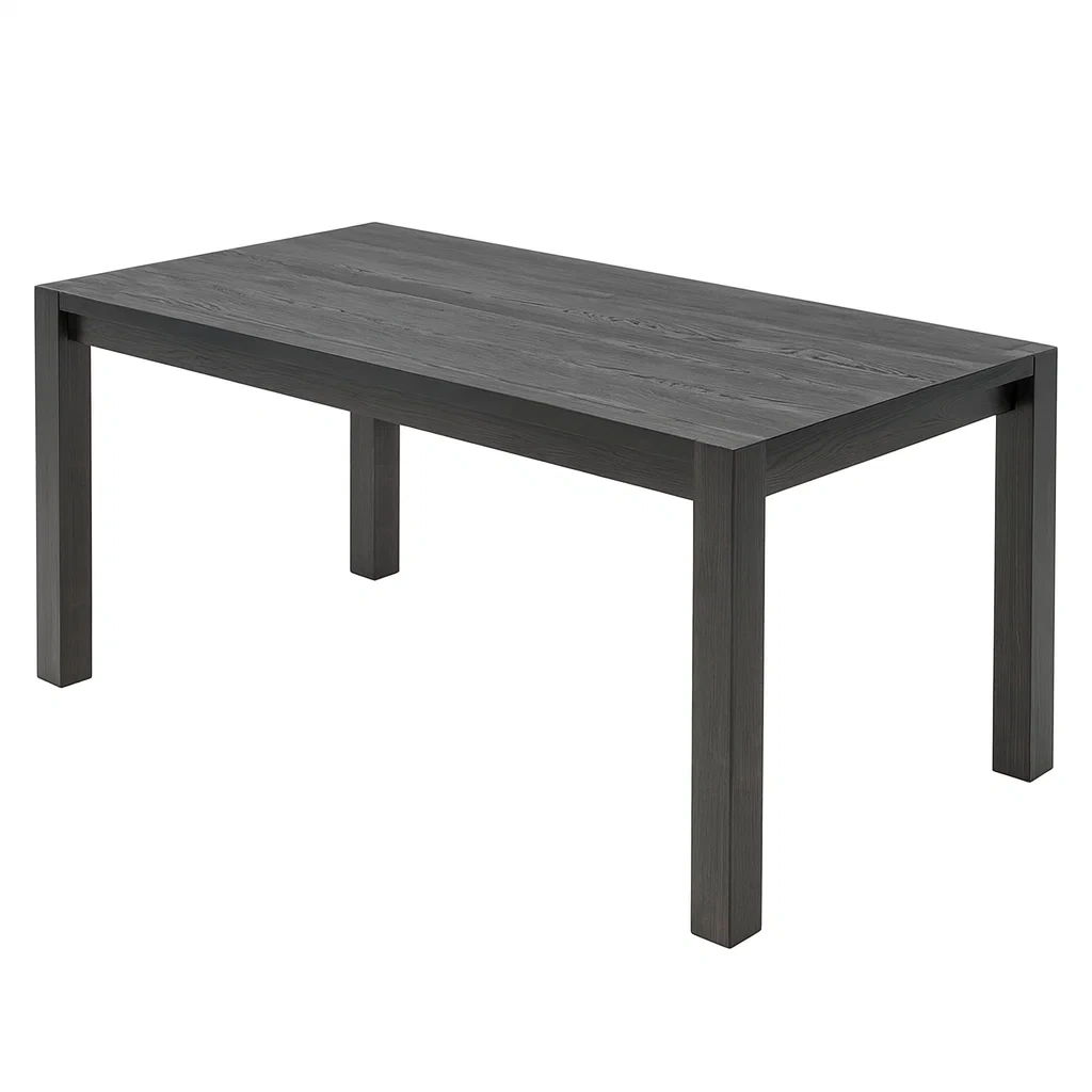 Table rectangulaire en bois massif gris 200x100x75 cm-MOBILIQO