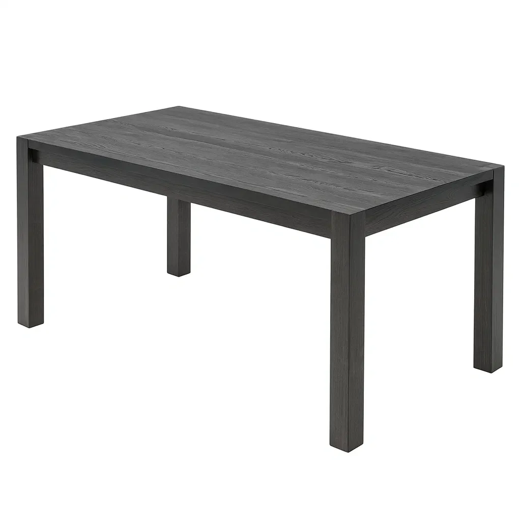 Table rectangulaire en bois massif gris 200x100x75 cm-MOBILIQO