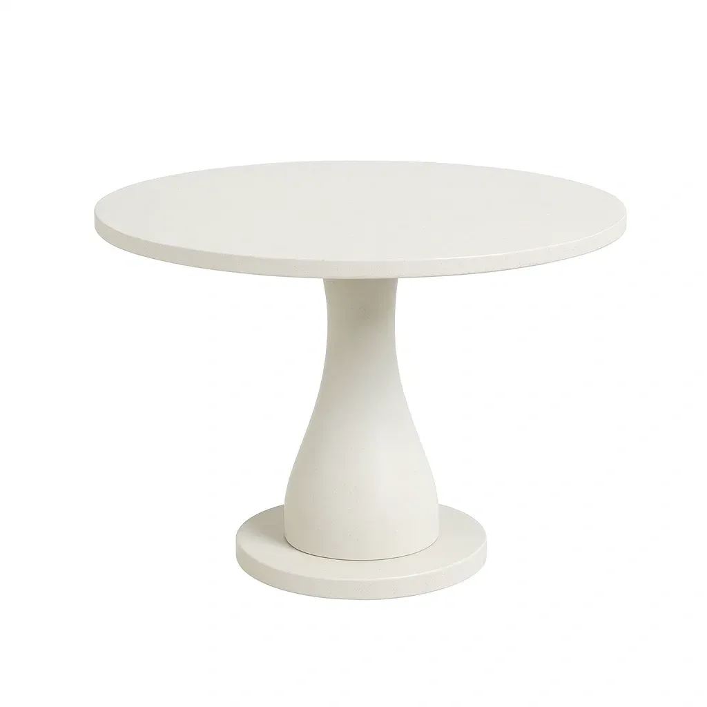 Table ronde en bois MDF blanc-MOBILIQO