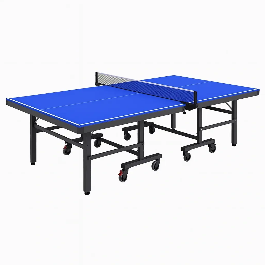 Table de ping-pong pliante extérieure en MDF bleu 274x152.5x76 cm-MOBILIQO