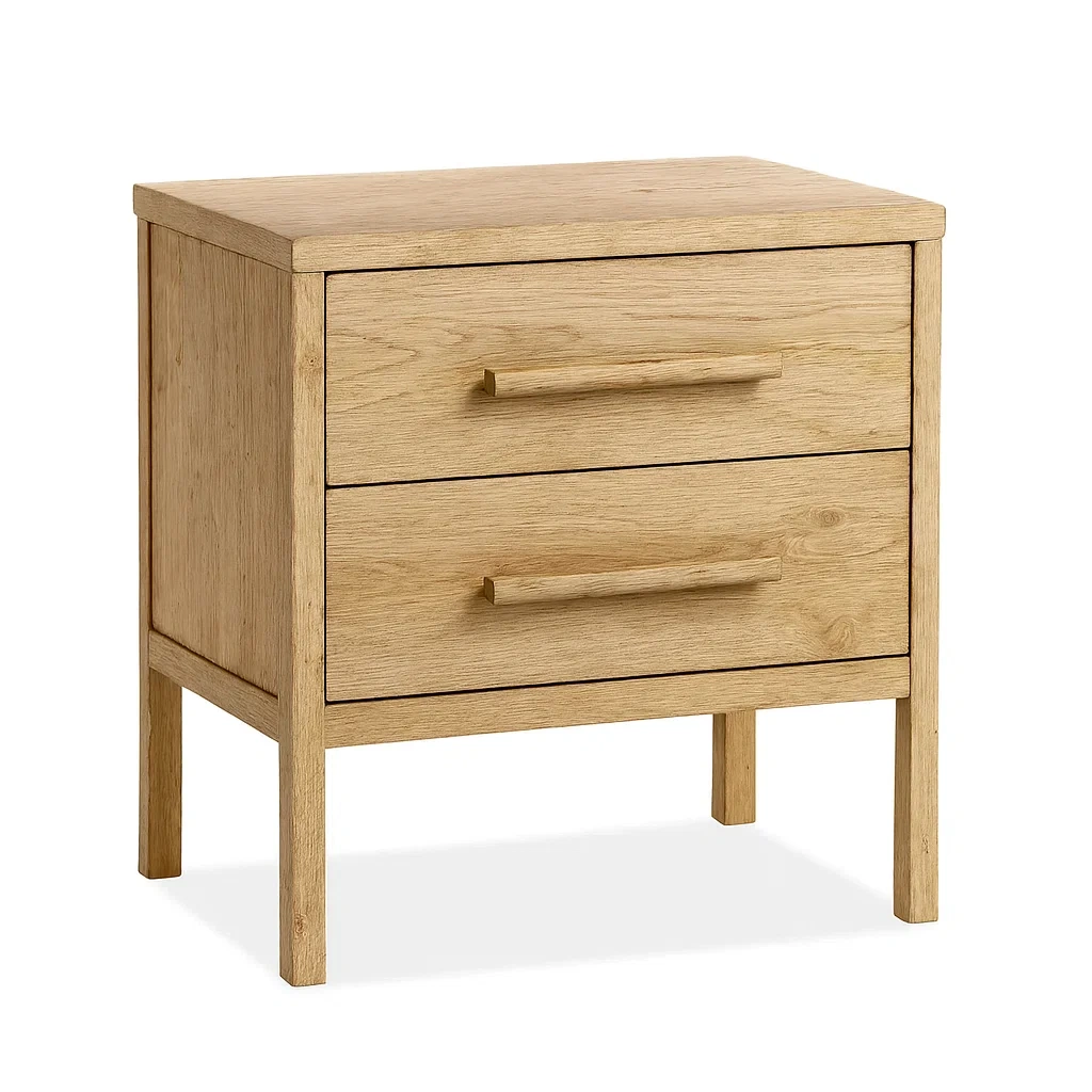 Table de chevet en chêne avec 2 tiroirs 50x40x55 cm-MOBILIQO