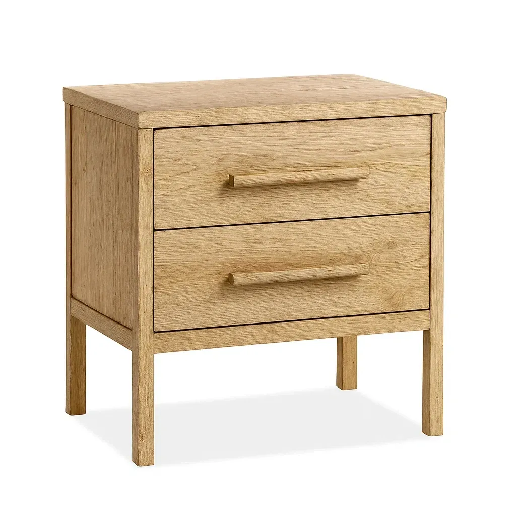 Table de chevet en chêne avec 2 tiroirs 50x40x55 cm-MOBILIQO
