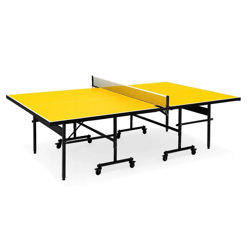 Table de ping-pong en MDF jaune 274x152.5x76 cm-MOBILIQO