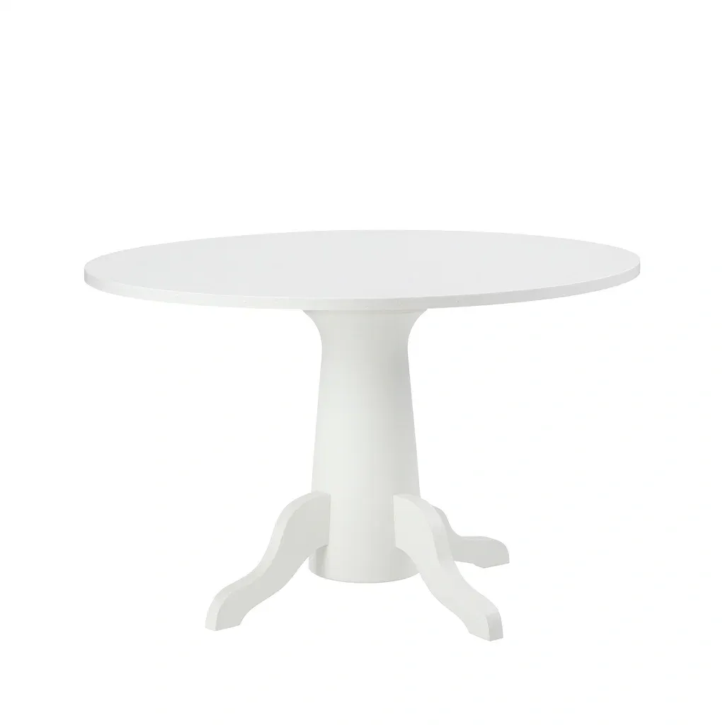 Table ronde en MDF blanc-MOBILIQO