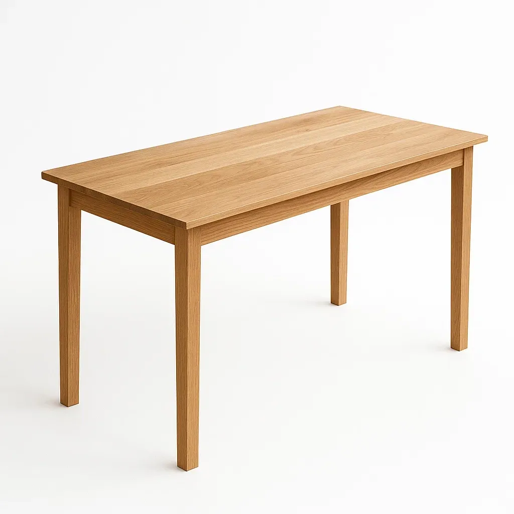 Table rectangulaire en chêne massif naturel 120x60x75 cm-MOBILIQO