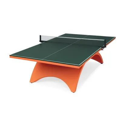 Table de ping-pong extérieure en métal et résine vert/orange-MOBILIQO