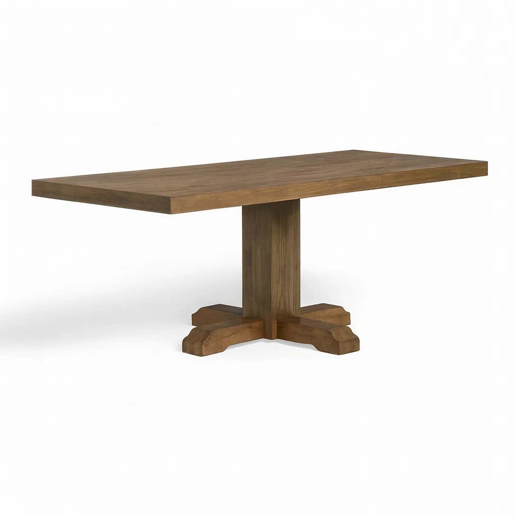 Table rectangulaire en chêne 200x100x75 cm brun-MOBILIQO