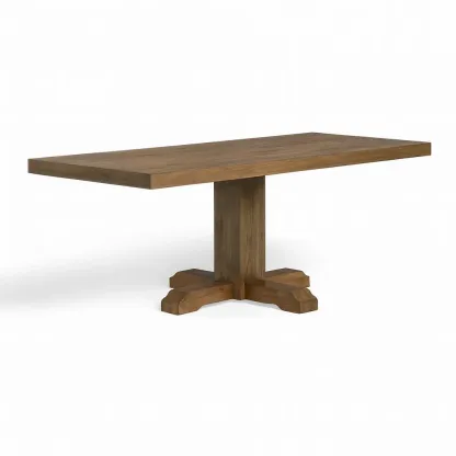 Table rectangulaire en chêne 200x100x75 cm brun-MOBILIQO