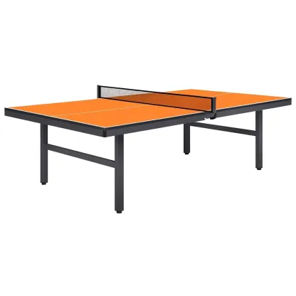 Table de ping-pong en MDF et acier orange 274x152.5x76 cm-MOBILIQO