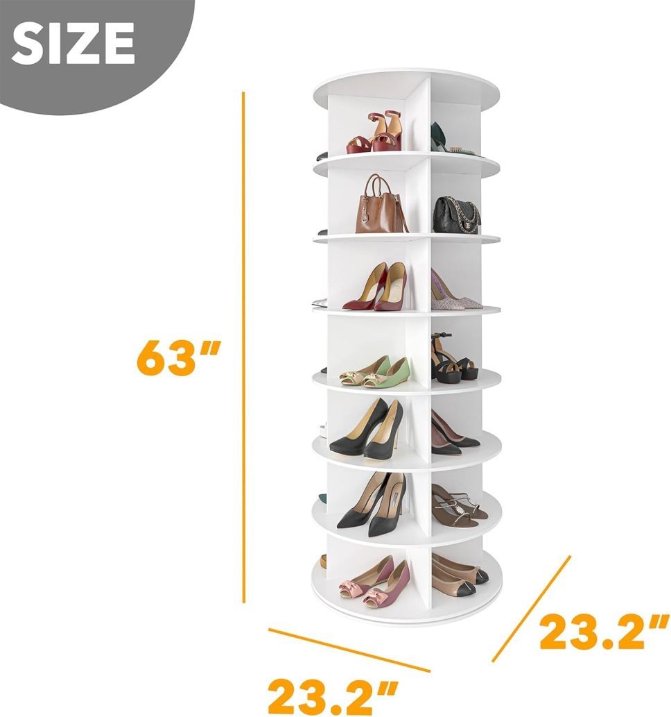 🔥Limited Time Offer✨Buy 1 Get 1 Free🎁Revolving 360 Shoe Rack Storage Round Carousel
