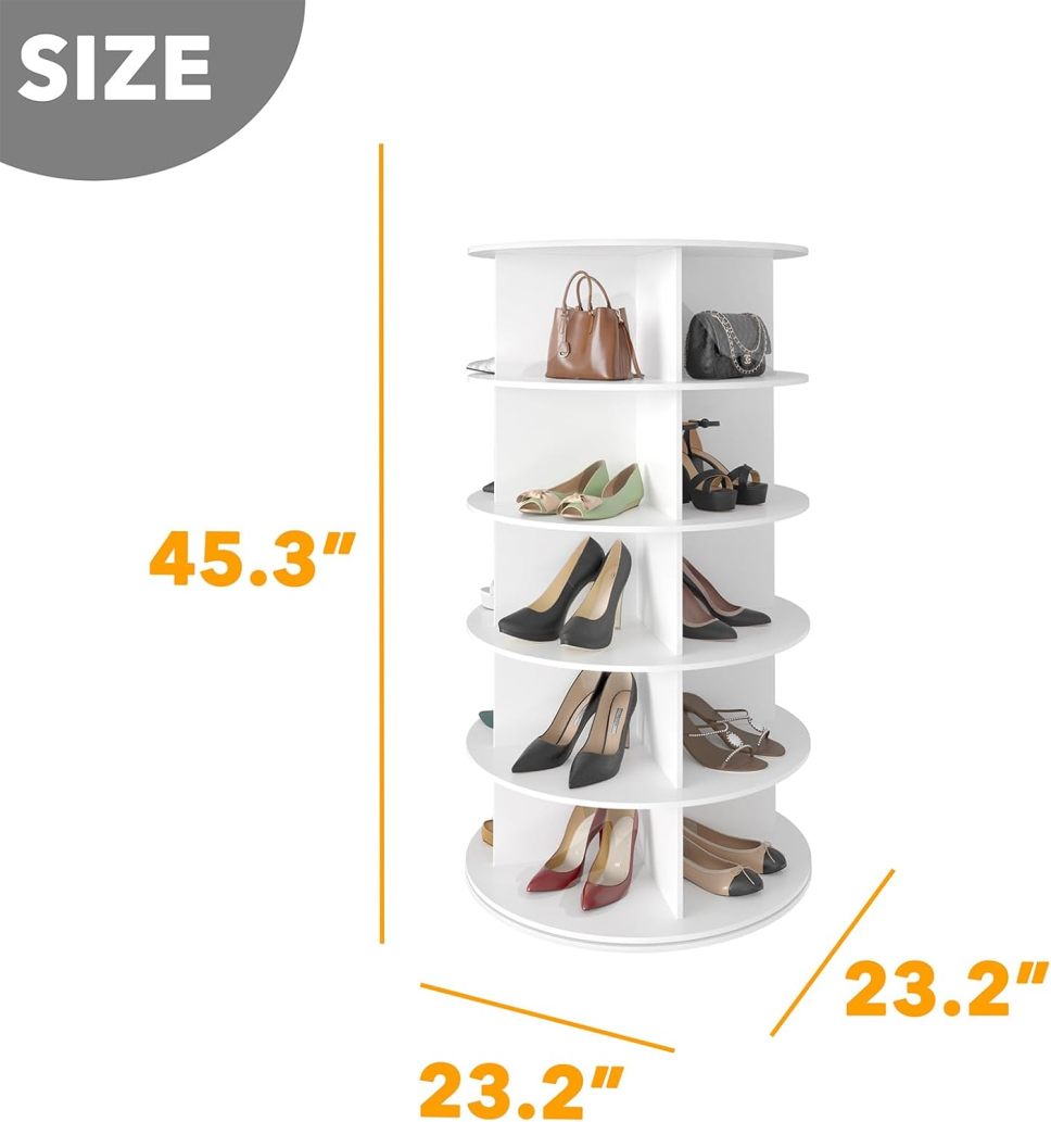 🔥Limited Time Offer✨Buy 1 Get 1 Free🎁Revolving 360 Shoe Rack Storage Round Carousel