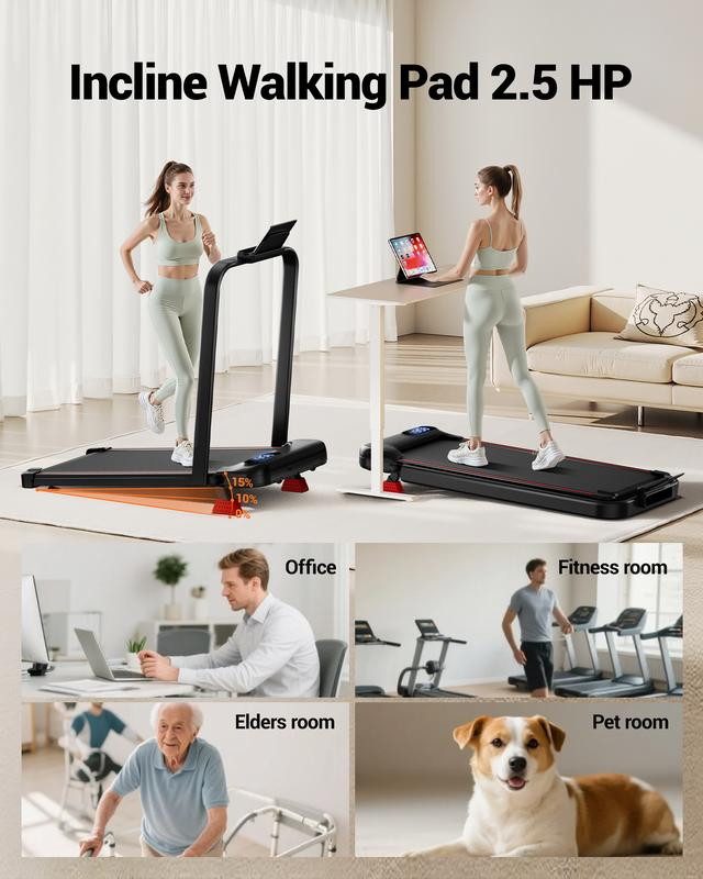 Under Desk Treadmill, High Definition Big Screen Walking Pad for Home Small, 2.5 HP Quiet Brushless, 300 LBS Capacity