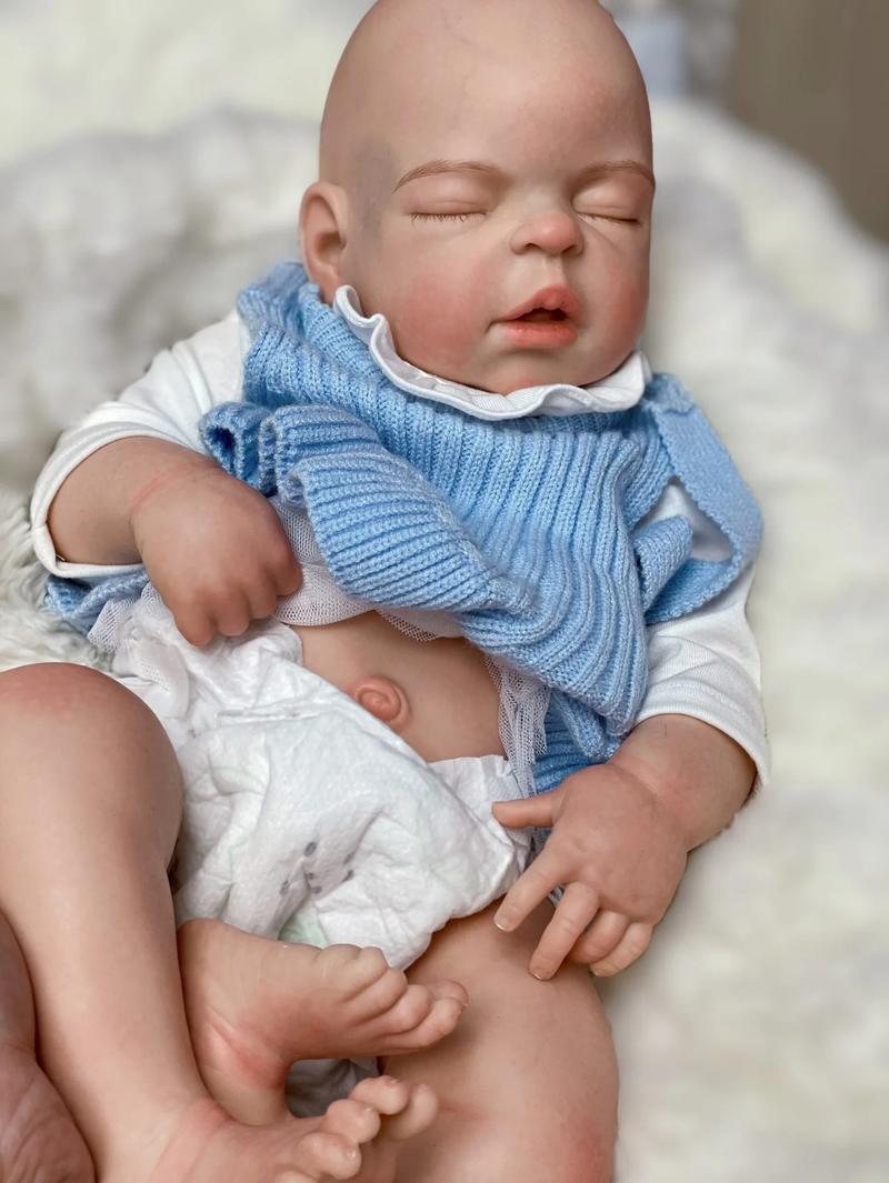 Reborn Baby Doll 22"/55 cm Full Body Soft Silicone Sleeping Reborn Baby Girl Realistic Newborn Doll with Certificate & Accessories Perfect Christmas & Birthday Gift Collector's Item