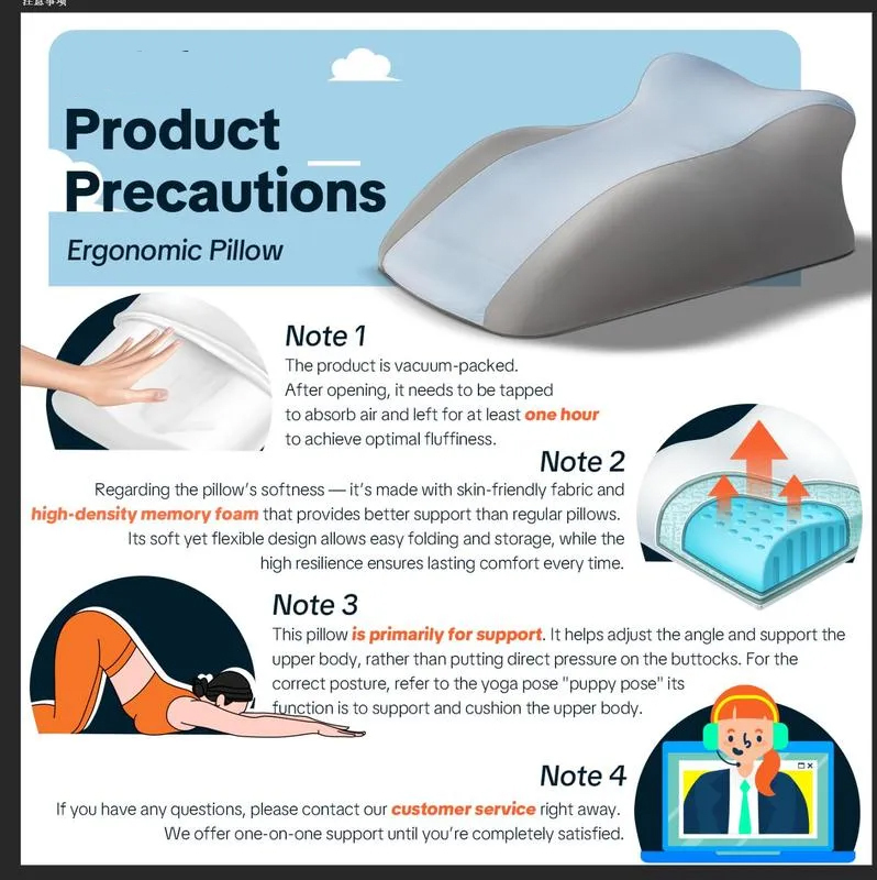 Ergonomic Memory Foam Pillow for Neck Back and Legs Support with Removable Washable Cover Ideal for Face Down Reading and Relaxation