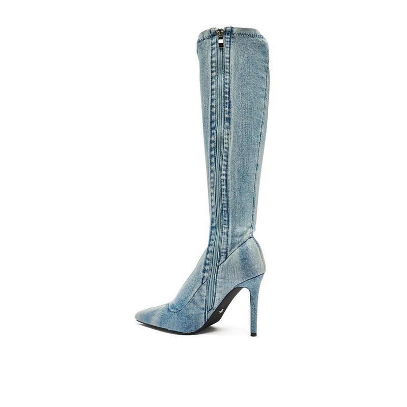 STRETCH DENIM KNEE HIGH BOOT
