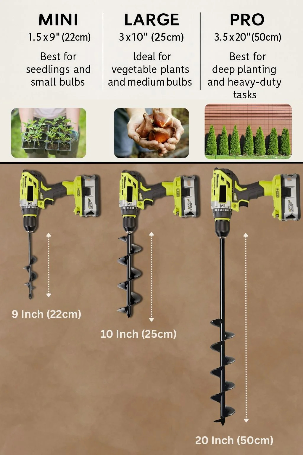 📣Order today,get a FREE guide💞Best🔨Garden Auger Bits for Planting