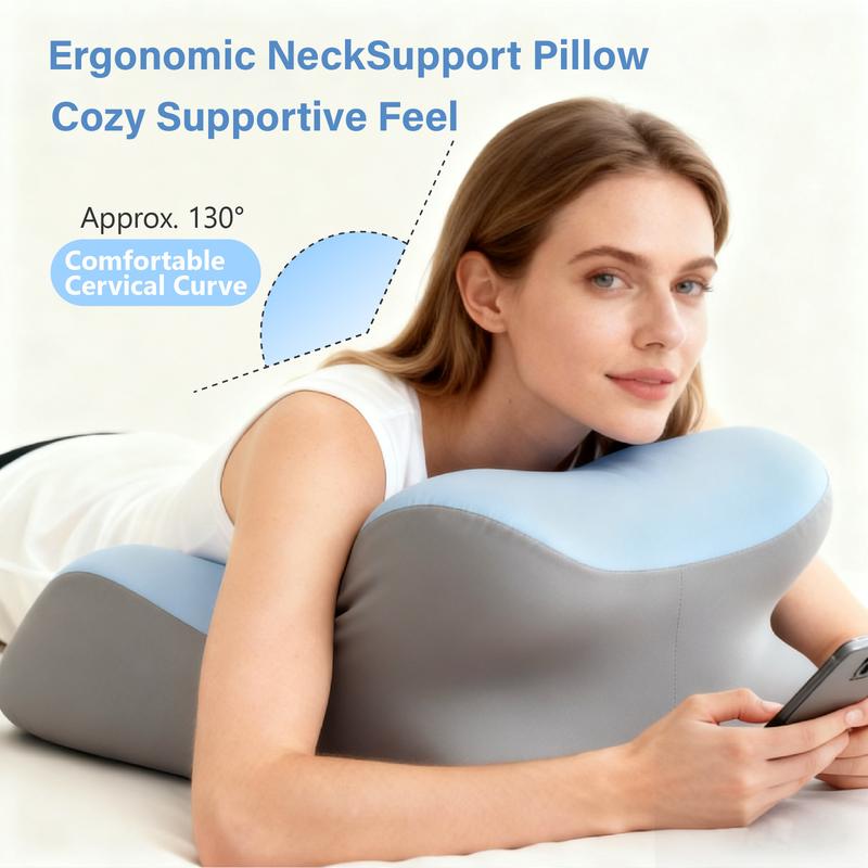SMILEQUEEN Ergonomic Memory Foam Pillow for Neck Back and Legs Support with Removable Washable Cover Ideal for Face Down Reading and Relaxation Gift ,Christmas TikTokShopHolidayHaul