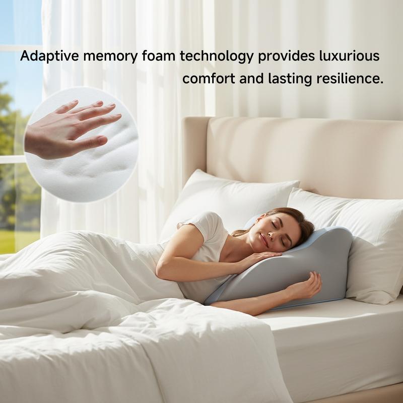 Ergonomic Memory Foam Pillow for Neck Back and Legs Support with Removable Washable Cover Ideal for Face Down Reading and Relaxation