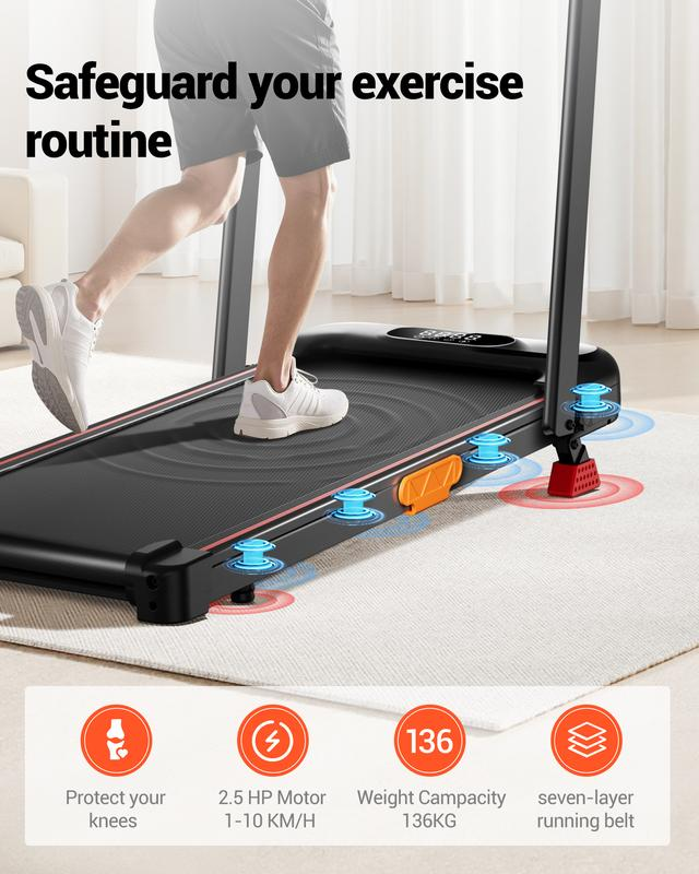 Under Desk Treadmill, High Definition Big Screen Walking Pad for Home Small, 2.5 HP Quiet Brushless, 300 LBS Capacity