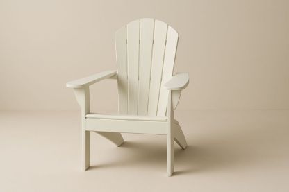 Outdoor-Adirondack-Stuhl aus Akazienholz, Cremeweiß