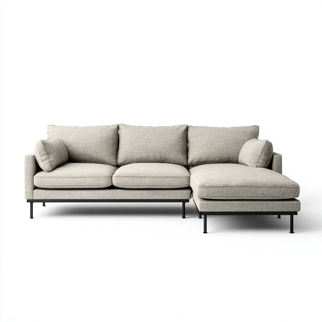 Canapé d'angle tissu 279x166x87 cm - beige - pour salon - design moderne-Placidnest