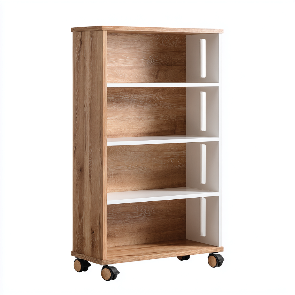 Dessertes et chariots - panneau bois et finition blanche 70x30x90 cm - bois clair - blanc - adapté pour cuisine - design moderne-Placidnest