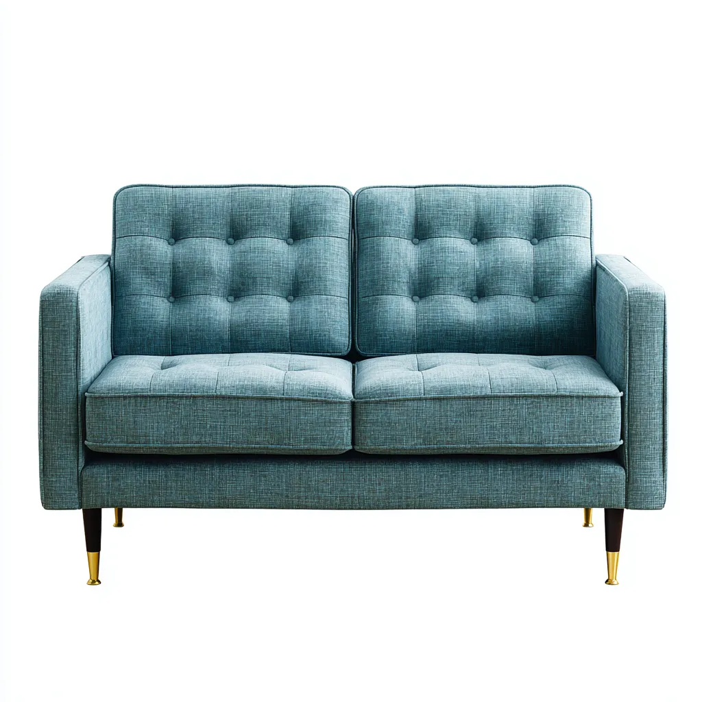 Canapé droit tissu 158x82x87 cm - bleu - pour salon - design moderne-Placidnest