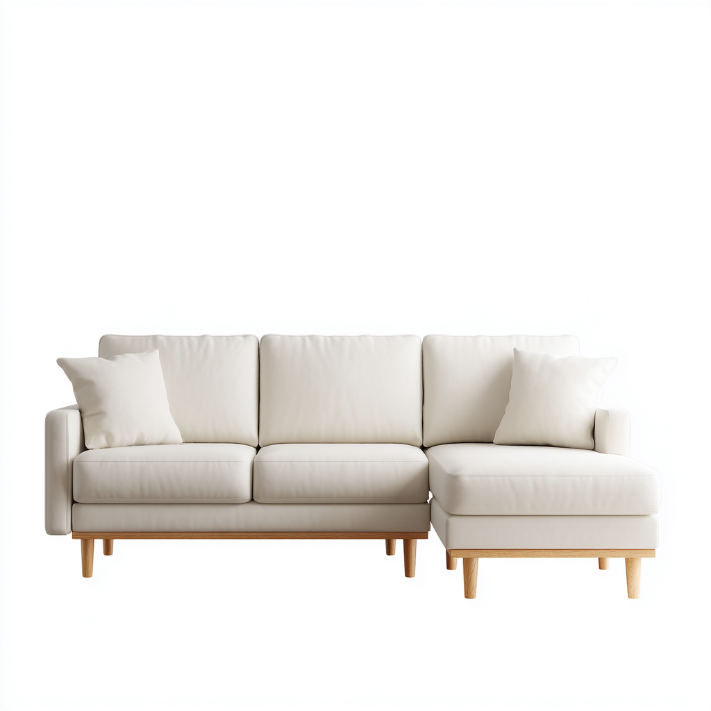 Canapé d'angle tissu 281x167x86 cm - blanc - pour salon - design moderne-Placidnest