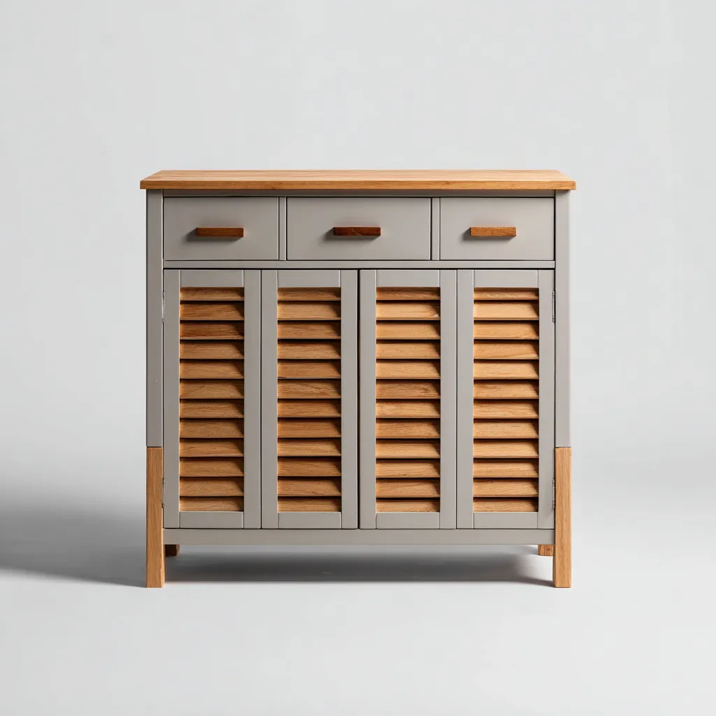 Rangement de salle de bain en bois 78x38x92 cm - gris - bois - design contemporain pour salle de bain-Placidnest