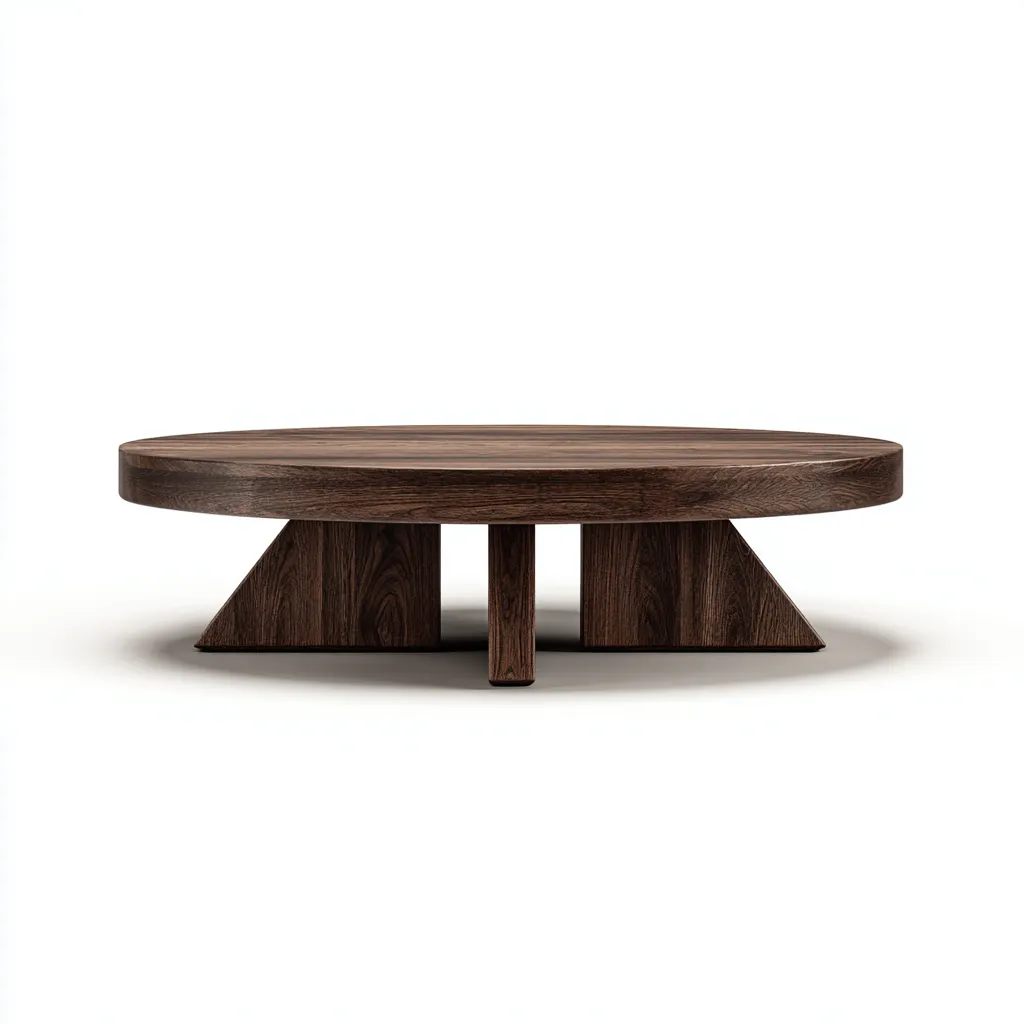 Table basse en bois 90x90x32 cm - marron foncé - pour salon - design moderne naturel-Placidnest