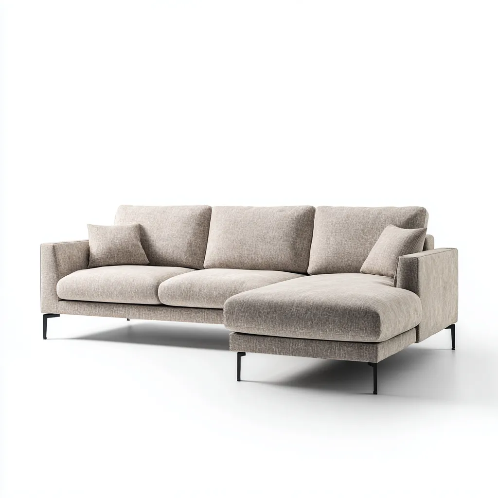 Canapé d'angle tissu 284x168x87 cm - beige - pour salon - design moderne-Placidnest