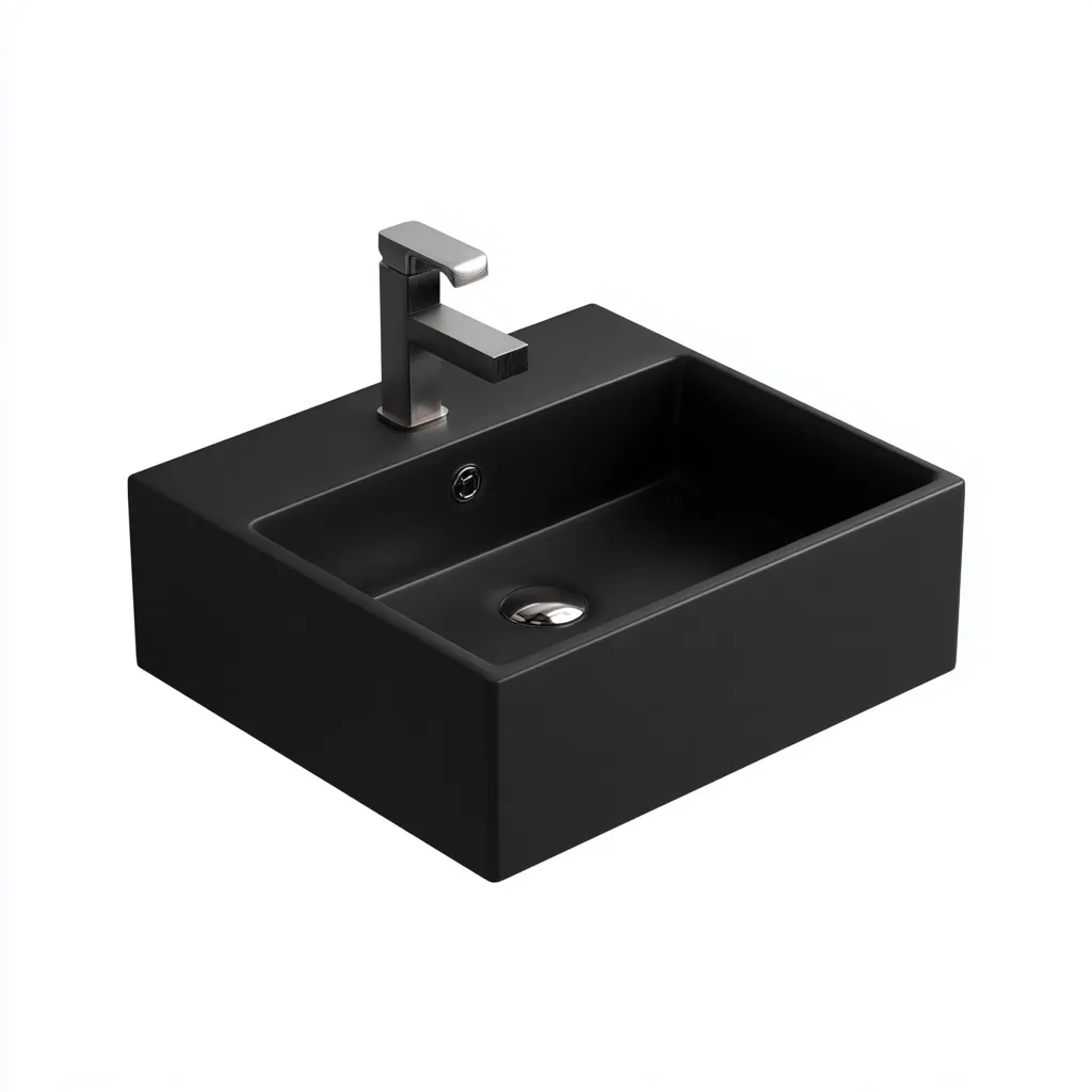 Lavabo en céramique 40x34x13 cm - noir - design moderne pour salle de bain-Placidnest